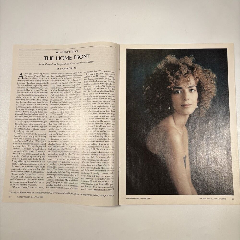 leila slimani new yorker article Print Ad Beautiful Woman Shoulders 2018 Framing